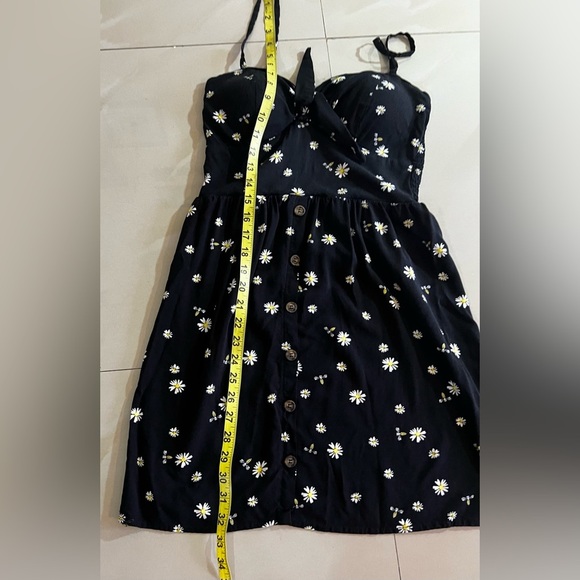 AUW Halter Top Dress Womens Large Black Floral Design Straps Pullover Summer - Picture 10 of 16